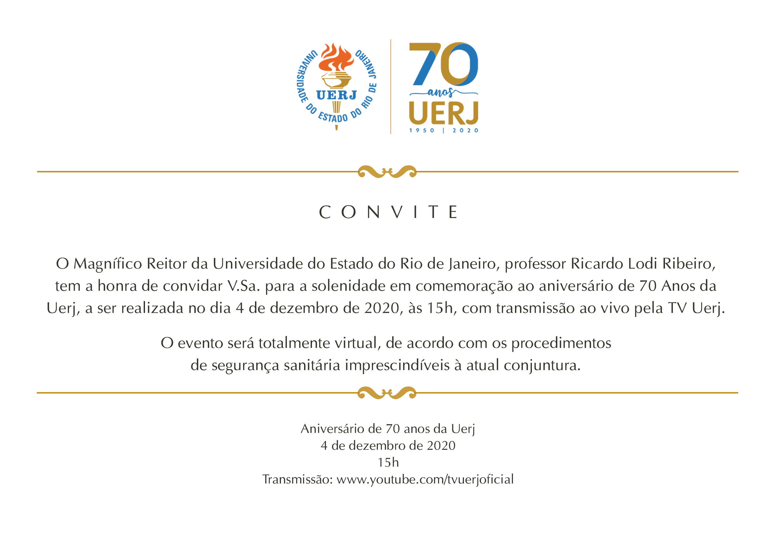 ConviteAniversário70AnosDaUerj